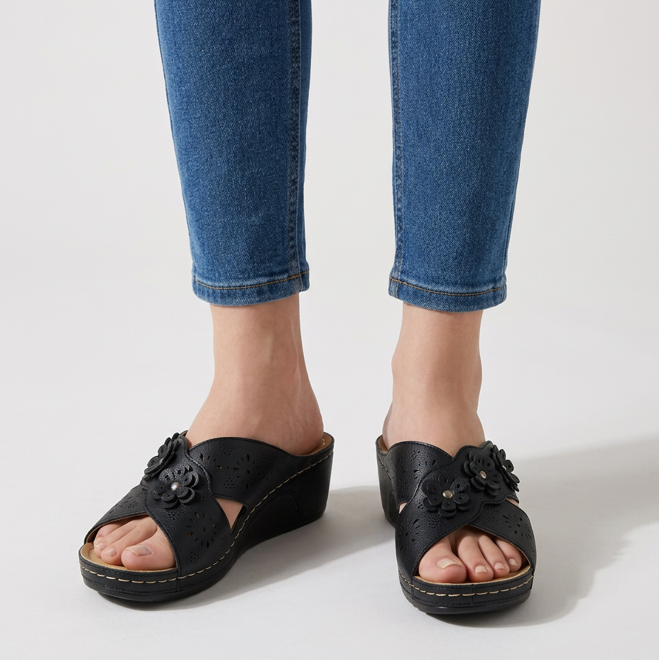 Babylon | Zapatilla abierta con flores