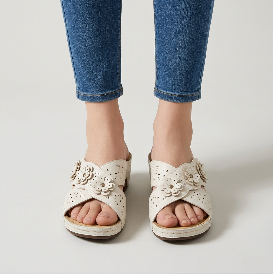 Babylon | Zapatilla abierta con flores