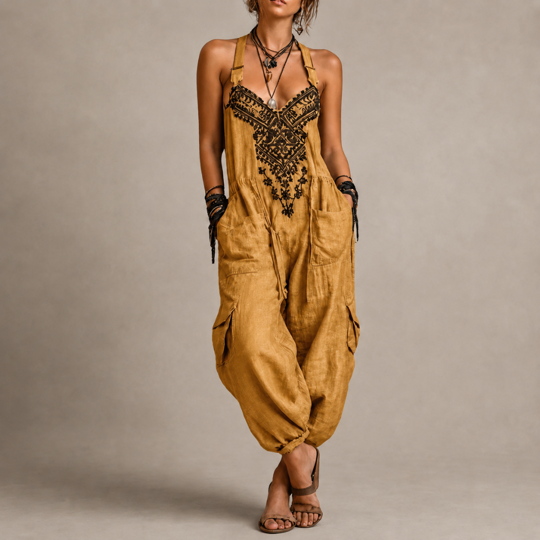 Astrid – Bohemian Embroidered Jumpsuit
