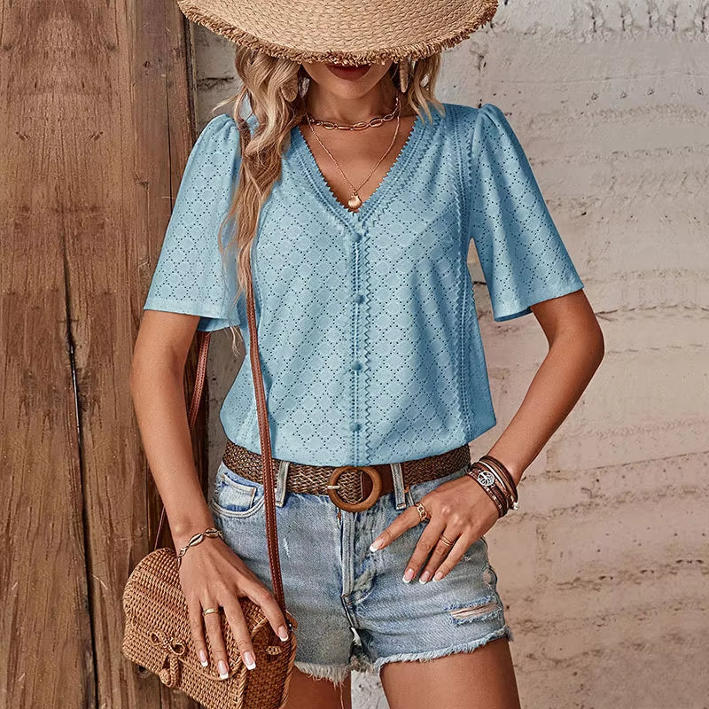 Babylon | Blusa de manga corta con escote en V