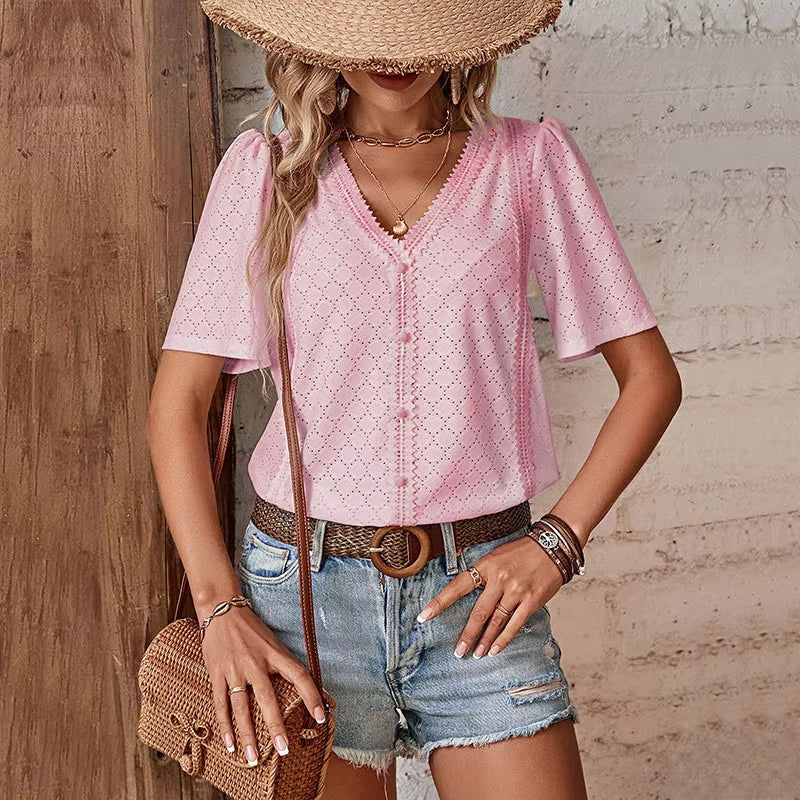 Babylon | Blusa de manga corta con escote en V
