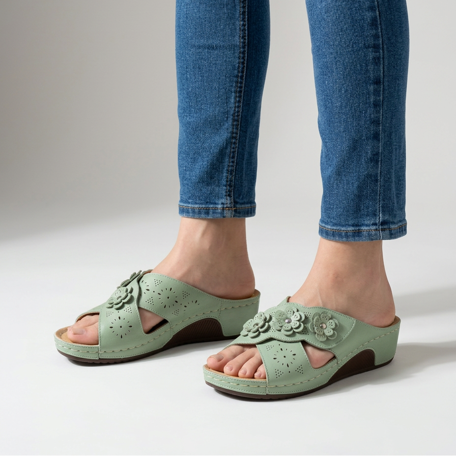 Babylon | Zapatilla abierta con flores
