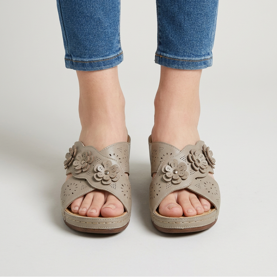 Babylon | Zapatilla abierta con flores