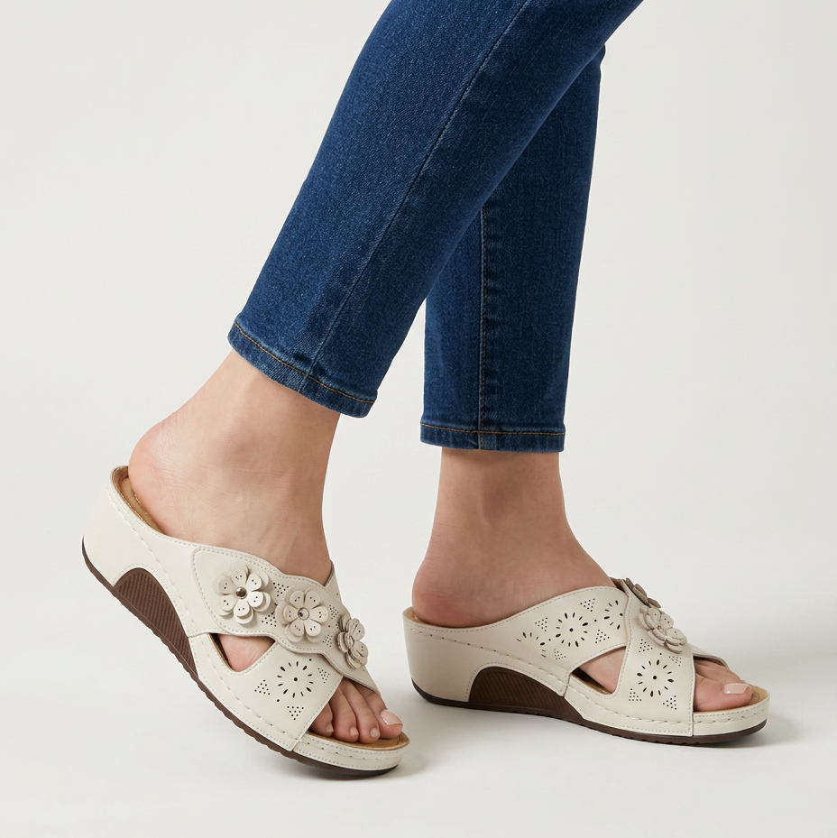 Babylon | Zapatilla abierta con flores
