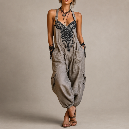 Astrid – Bohemian Embroidered Jumpsuit