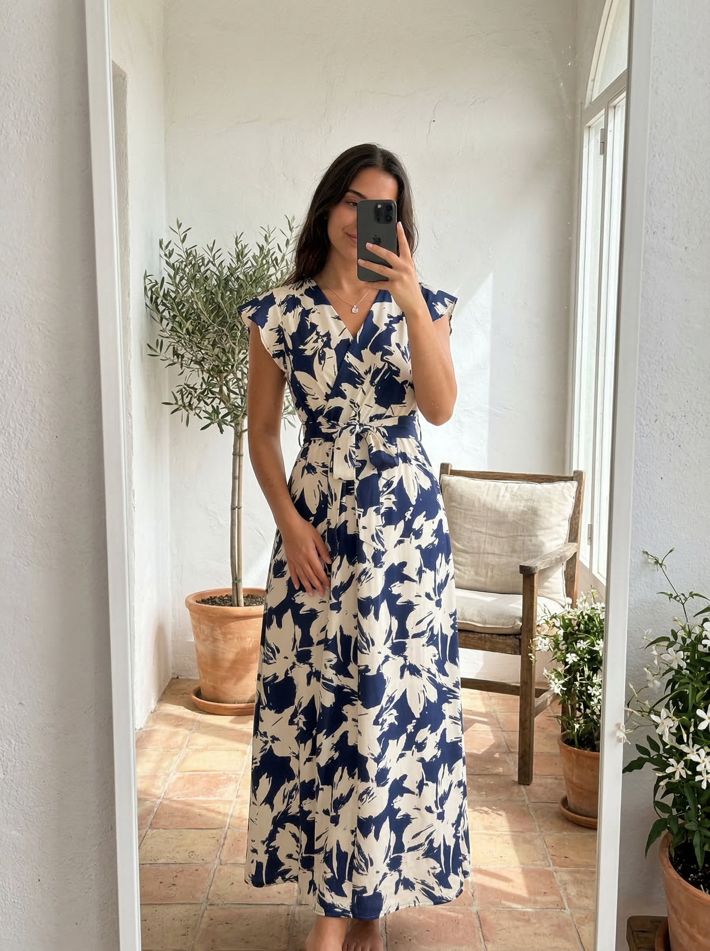 Babylon | Vestido largo con estampado floral