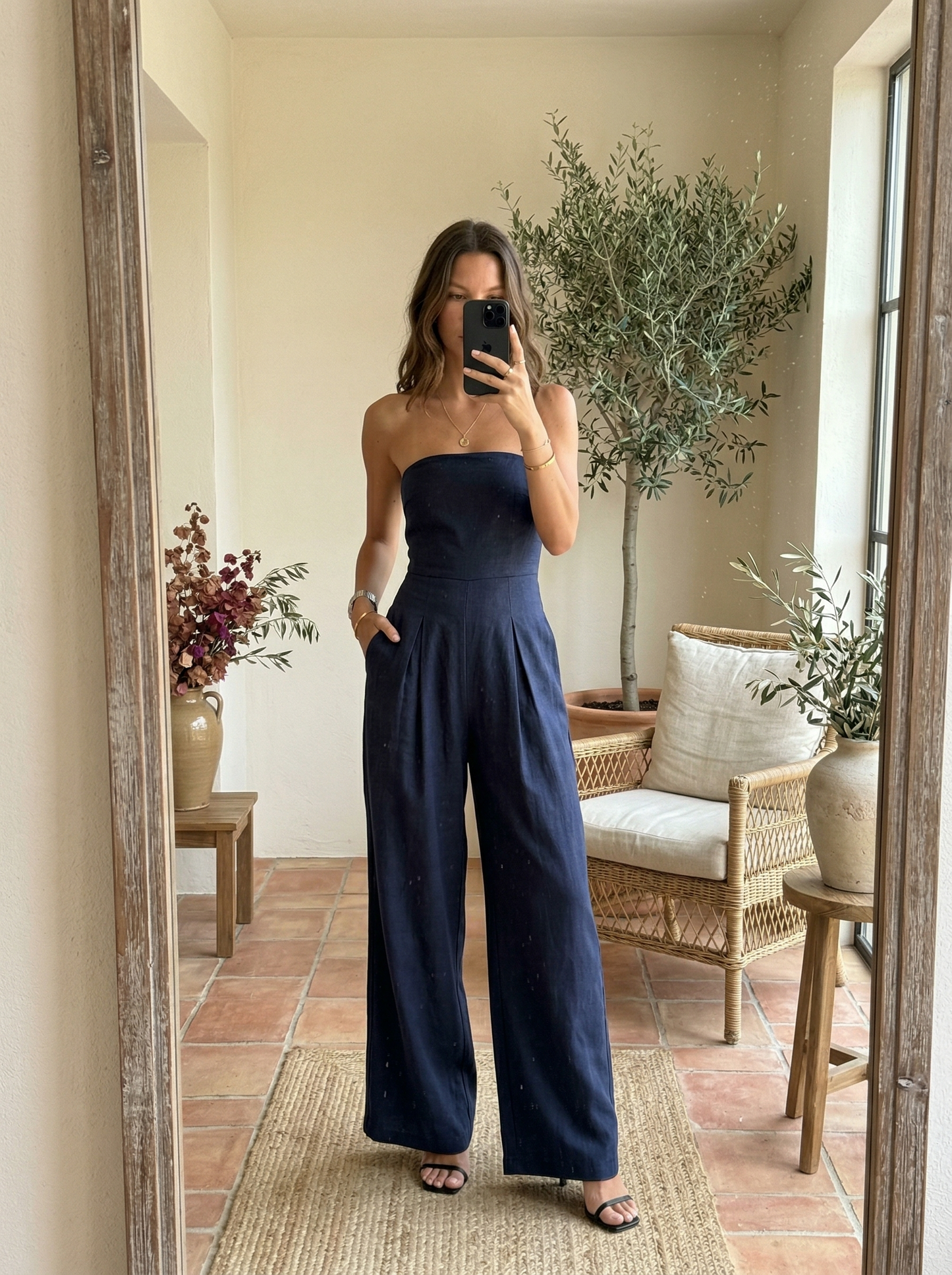Babylon | Vestido sin tirantes de pierna ancha
