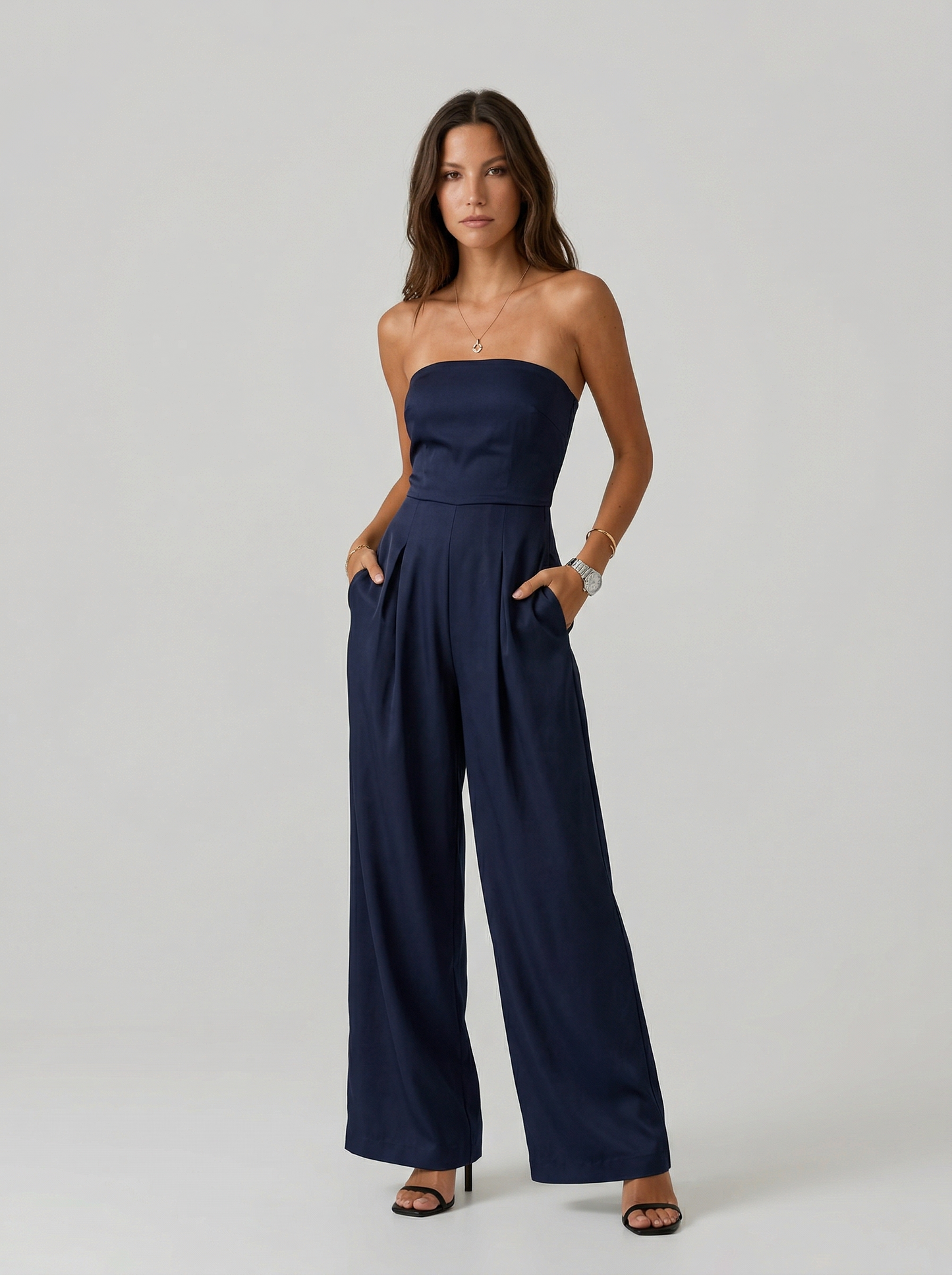Babylon | Vestido sin tirantes de pierna ancha