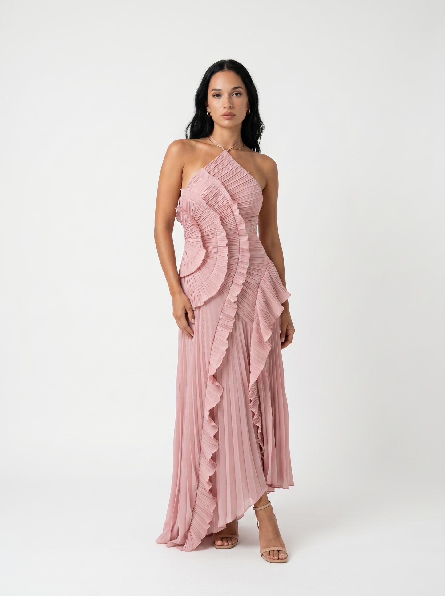 Babylon | Vestido largo plisado con volantes