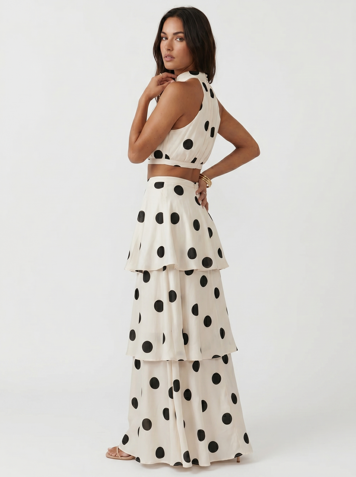 Babylon | Conjunto top y falda larga de lunares
