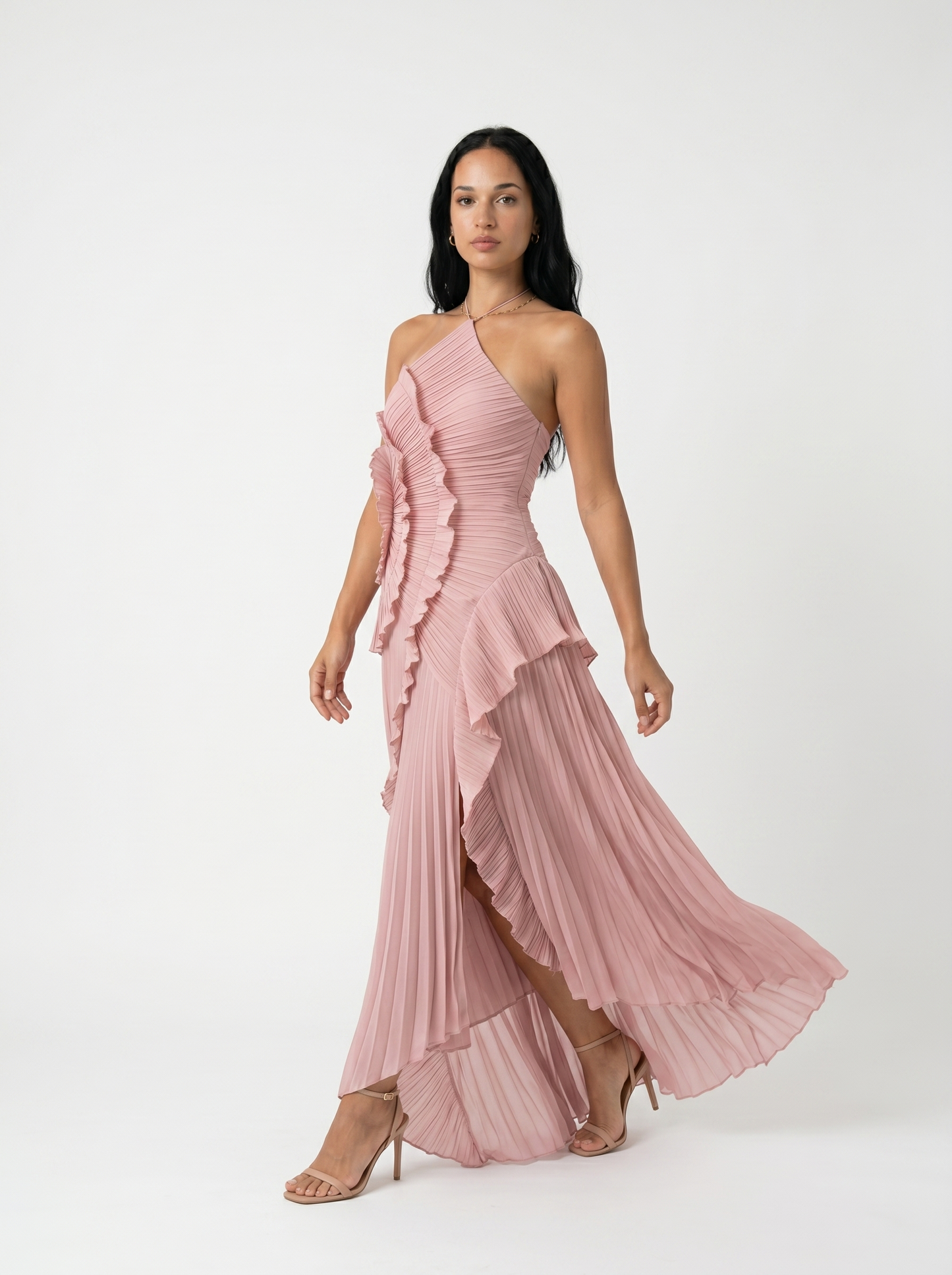 Babylon | Vestido largo plisado con volantes