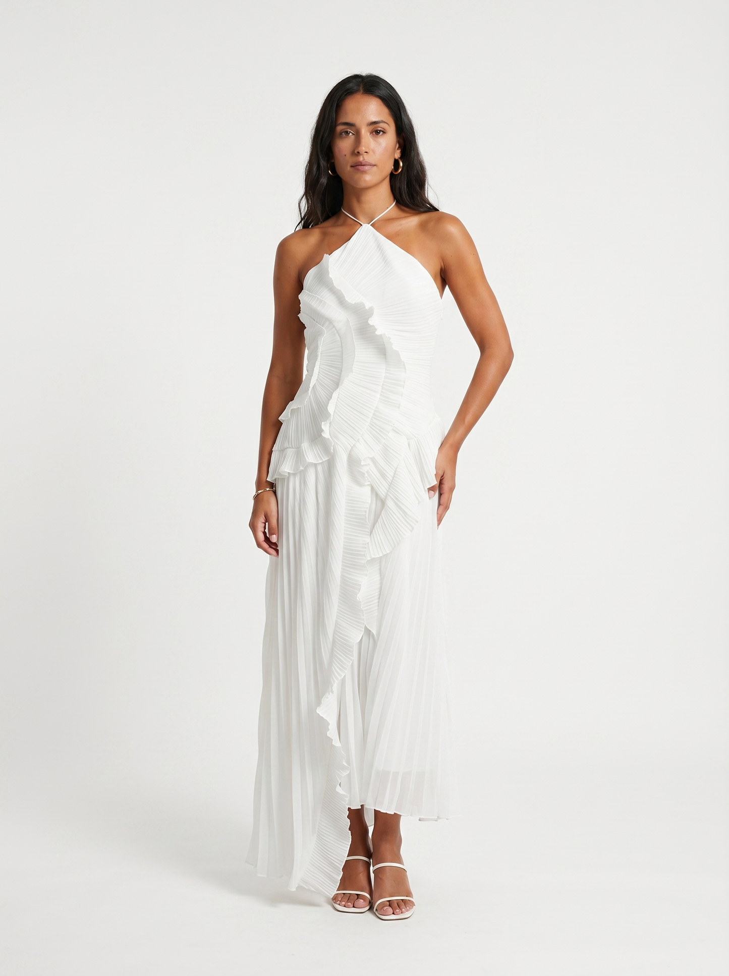 Babylon | Vestido largo plisado con volantes