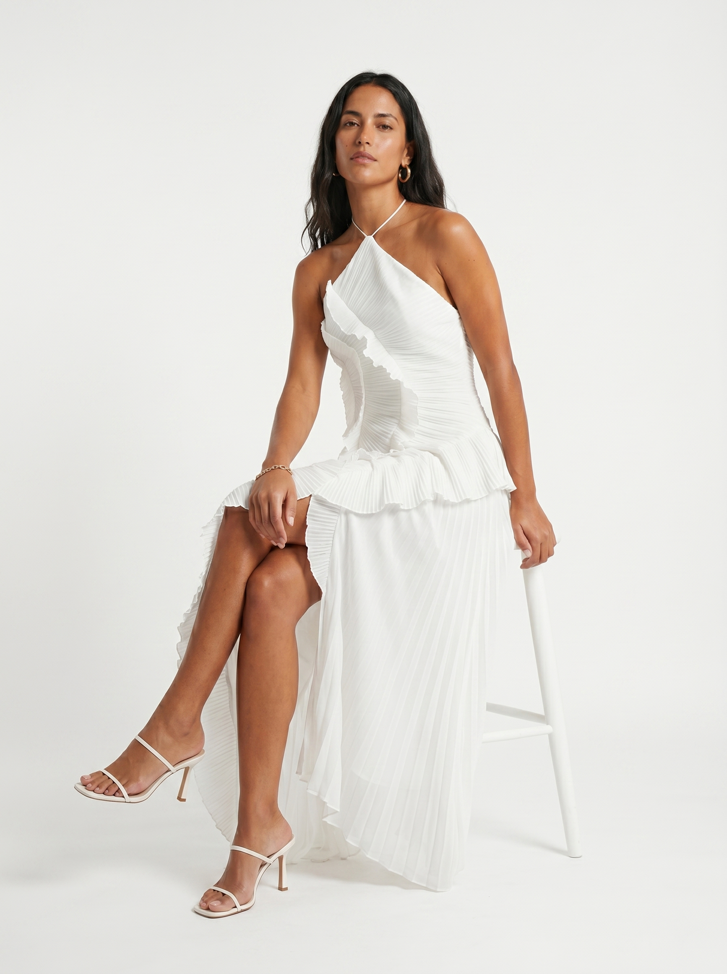 Babylon | Vestido largo plisado con volantes