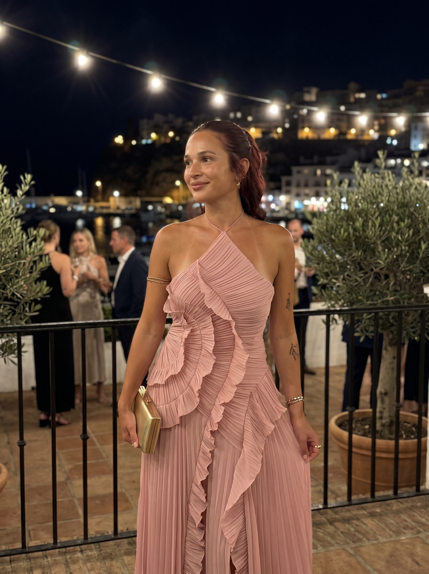Babylon | Vestido largo plisado con volantes