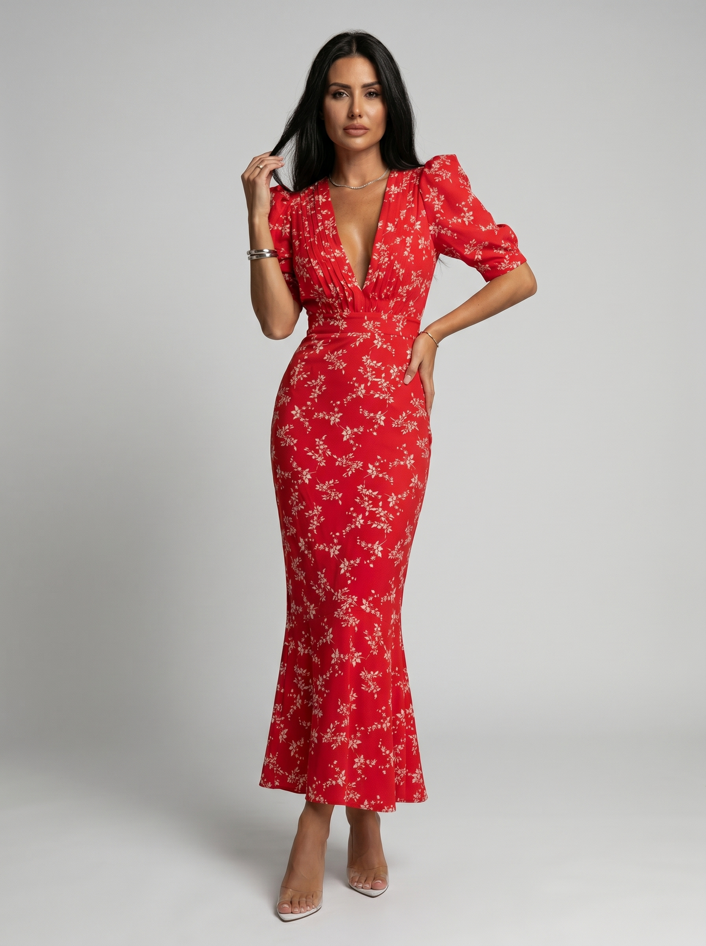 Babylon | Vestido con diseño floral y cuello en V