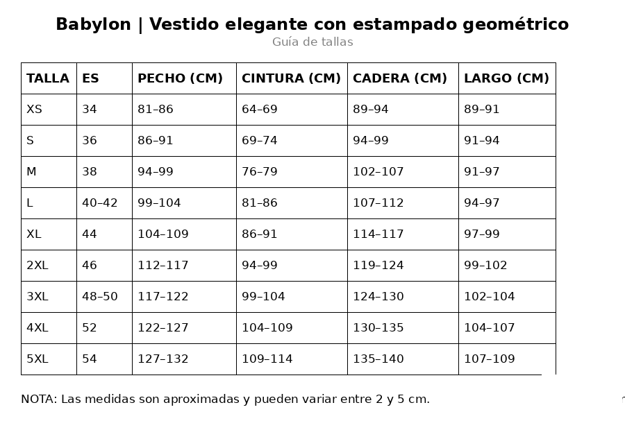 Babylon  | Vestido elegante con estampado geométrico