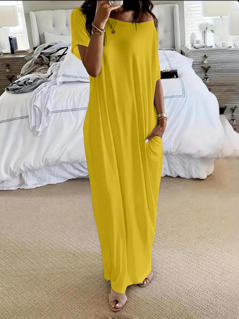 Oversized Asymmetric Off-Shoulder Casual Dress
