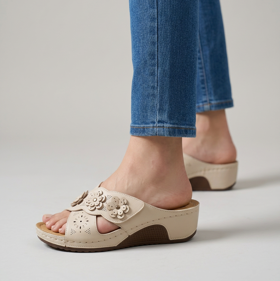 Babylon | Zapatilla abierta con flores