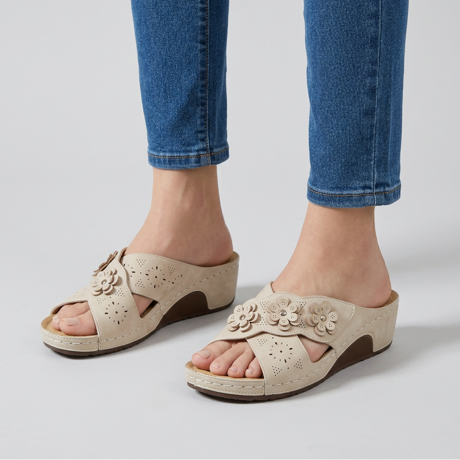 Babylon | Zapatilla abierta con flores