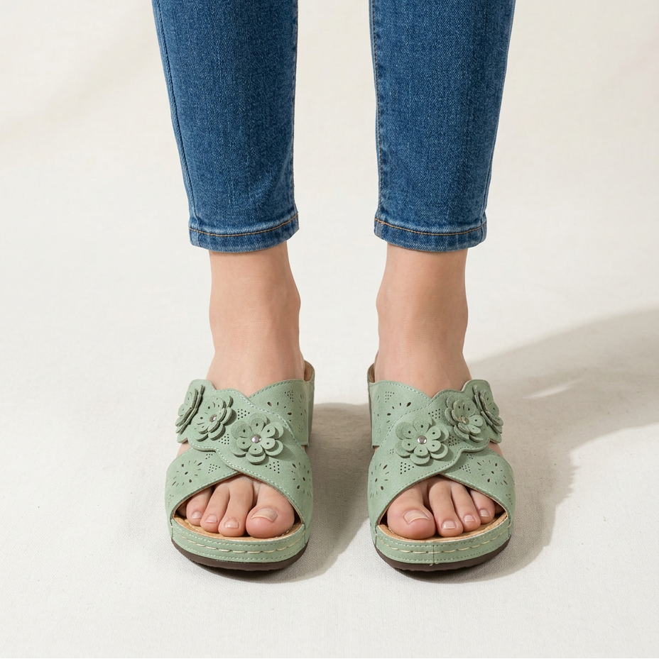 Babylon | Zapatilla abierta con flores